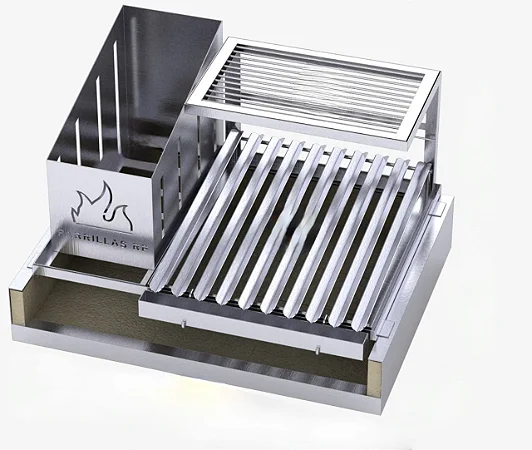 Churrasqueira Parrilla Argentina 2 Grelhas para Bancada Inox 304