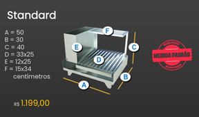 Churrasqueira Parrilla Argentina Portátil de Bancada Standard Aço Inox 304