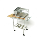 Churrasqueira Parrilla Argentina Portátil em Inox com 2 Grelhas Platinum